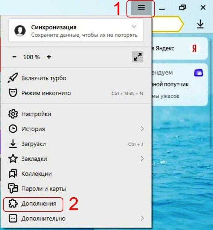 дополнения в яндекс браузере