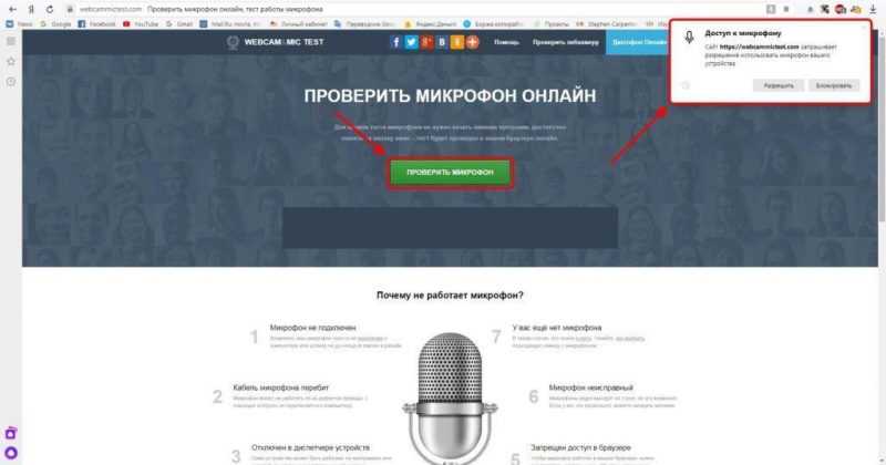 Как разрешить доступ к микрофону на сайте
