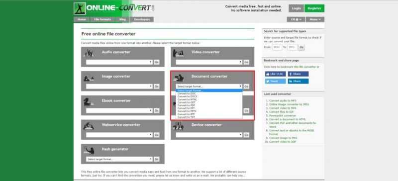 Online-Convert Document converter