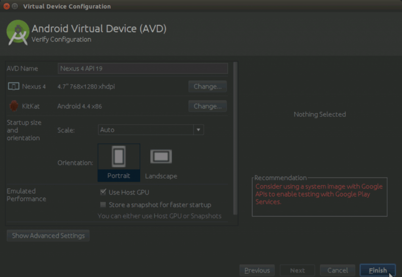 Эмулятор Android Virtual Device для ОС Linux