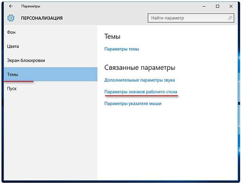 параметры значков рабочего стола