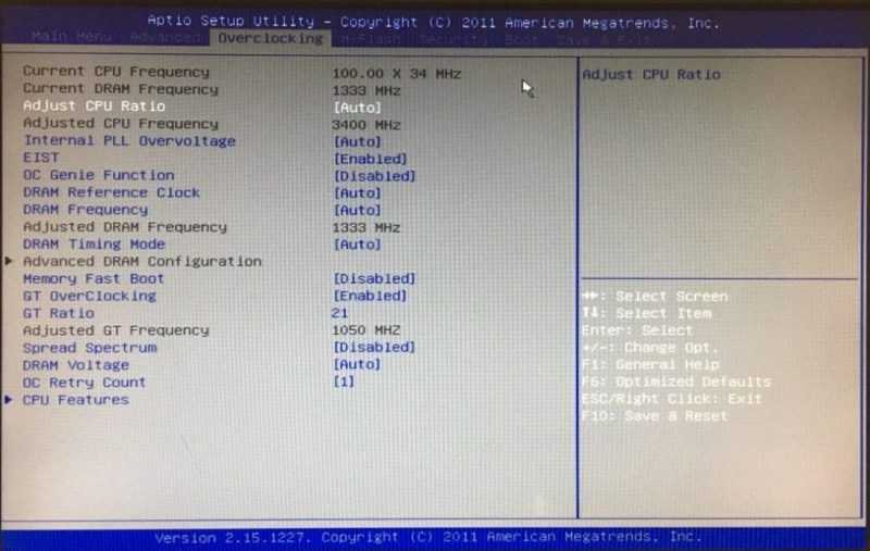 Overclocking bios