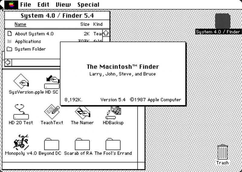 первые версии операционной системы macos