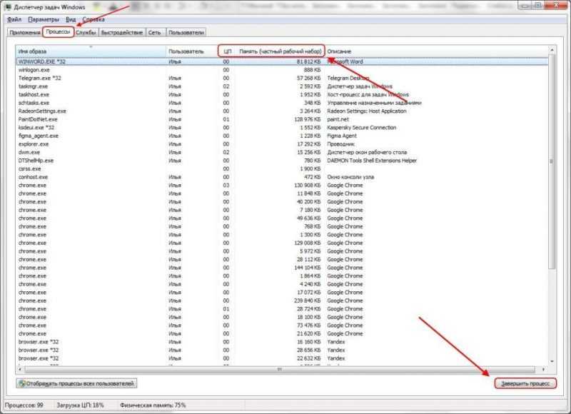 Как посмотреть запущенные процессы в Windows
