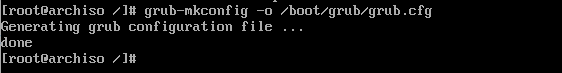 Генерация конфигурационного файла grub в ОС Arch