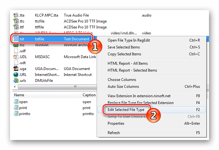 Edit Selected File Type