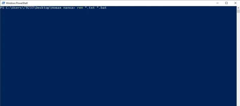 Windows PowerShell ren *.txt *.bat