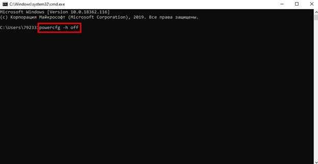 powercfg -h off