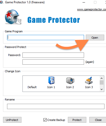 Интерфейс Game Protector в Windows 10