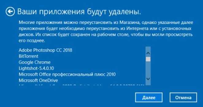 ваши приложения будут удалены