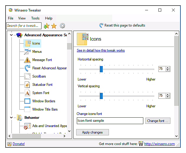 используем стороннюю утилиту Winaero Tweaker