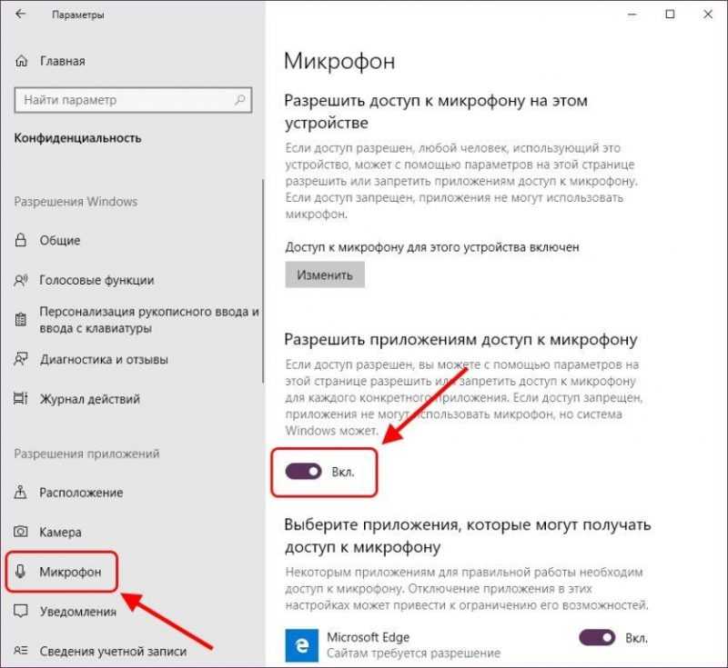 Как разрешить приложения доступ к микрофону Windows 10