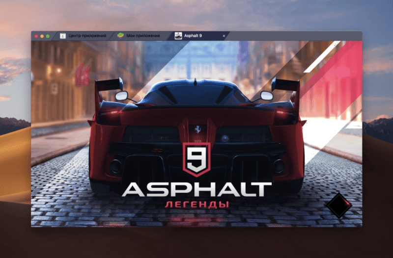 Игра Asphalt в BlueStacks