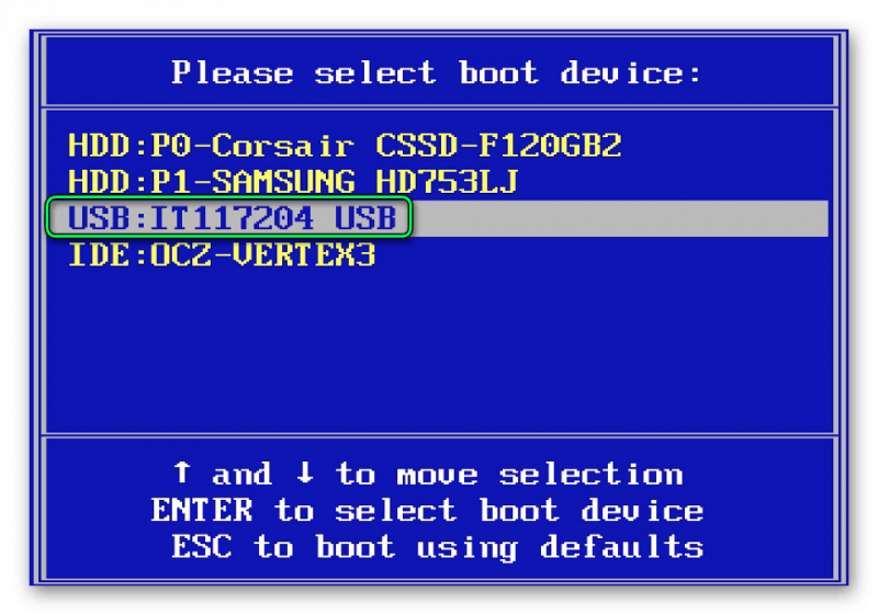 Please select boot device