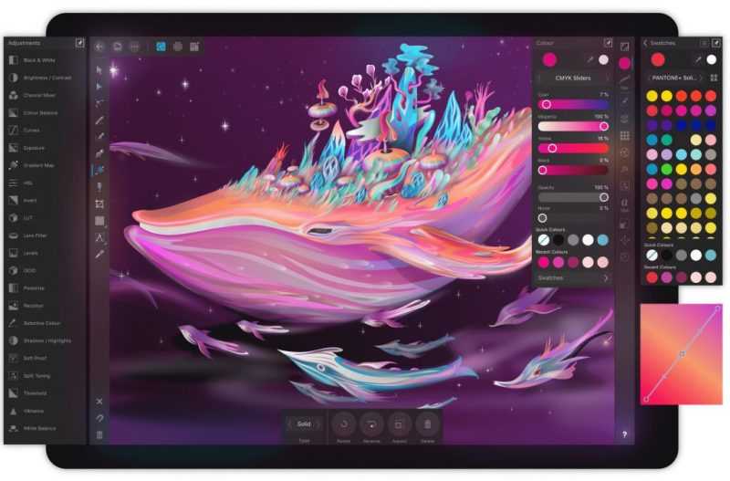 Профессиональная программа для рисования на планшете Affinity Designer