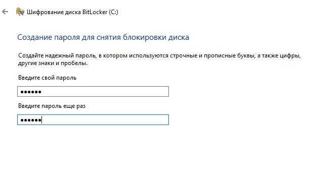 Строчки для ввода пароля в BitLocker