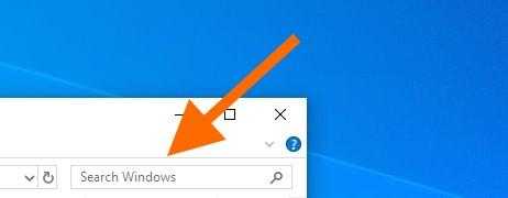 Поисковое поле в папке Windows