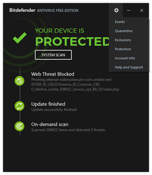 бесплатный антивирусник Bitdefender Antivirus Free Edition