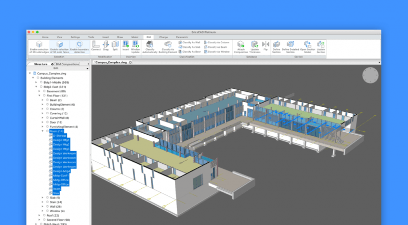 Интерфейс программы BricsCAD