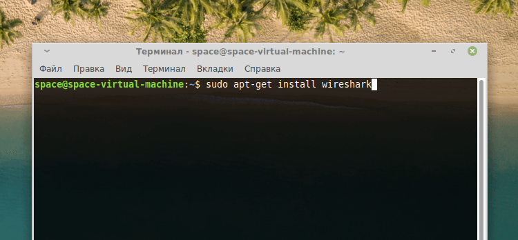 Команда установки wireshark в Linux Mint