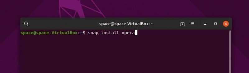 Команда загрузки и установки Opera в новых версиях Ubuntu