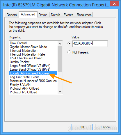 выбираем Network Address