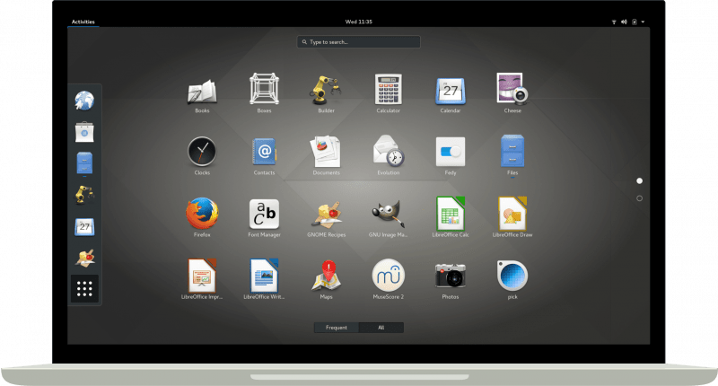 Список установленных приложений в GNOME 3