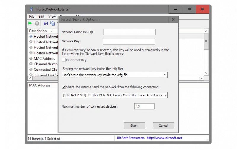 через какую программу можно раздать WiFI HostedNetworkStarter