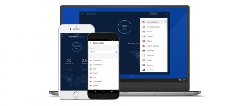 Интерфейс Hotspot Shield