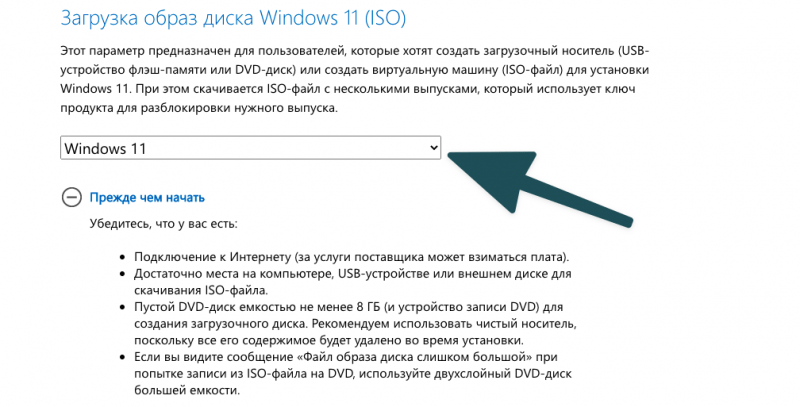 загружаем образ диска windows 11