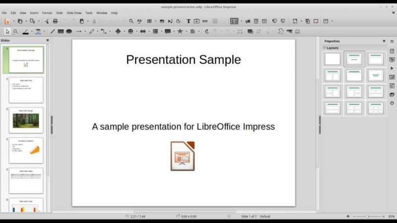 бесплатная программа для создания презентаций LibreOffice Impress