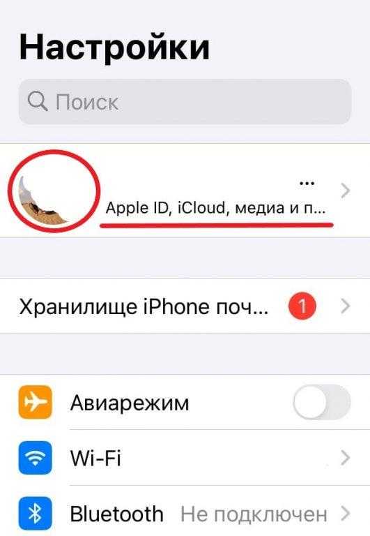 заходим в профиль на iOS