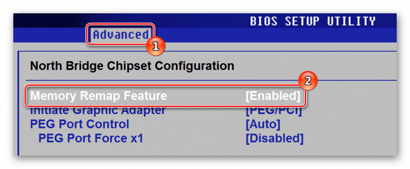 Memory Remap Feature BIOS