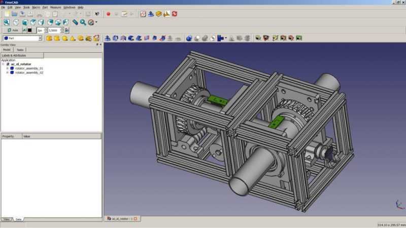 Интерфейс приложения FreeCAD