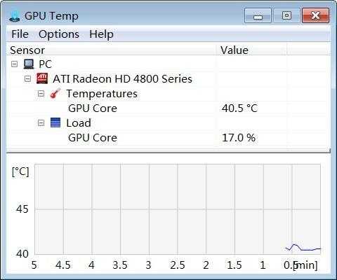 Главное окно GPU Temp