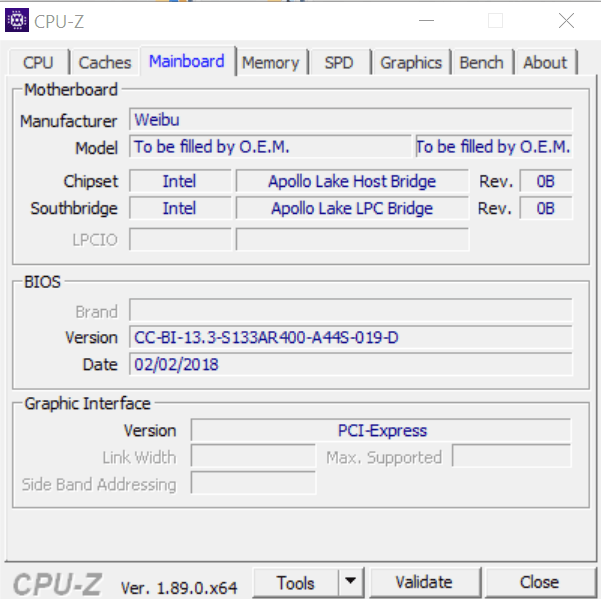 Сведения о материнской плате в CPU-Z