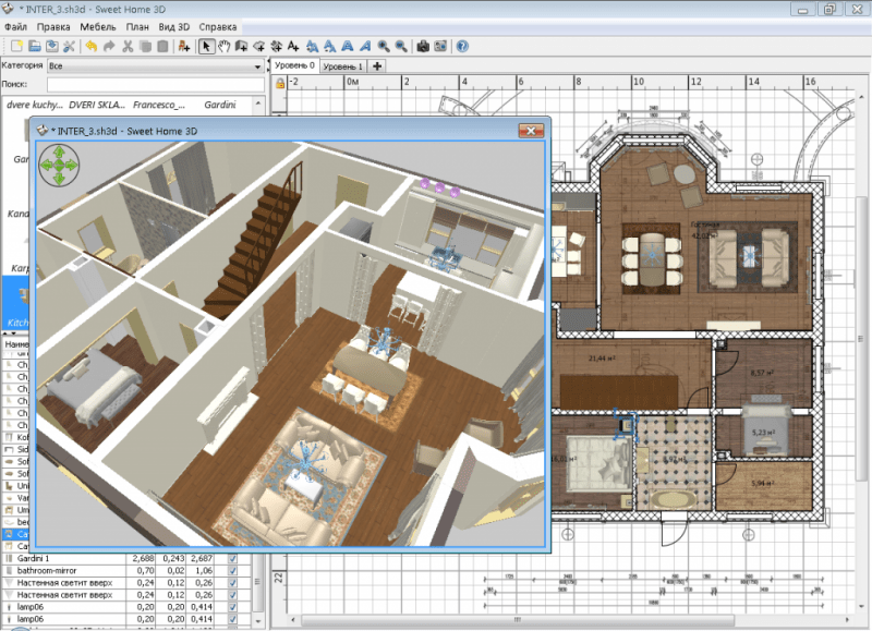 программа для создания дизайн проекта Sweet Home 3D