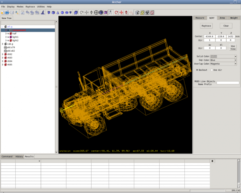 Интерфейс программы BRL-CAD