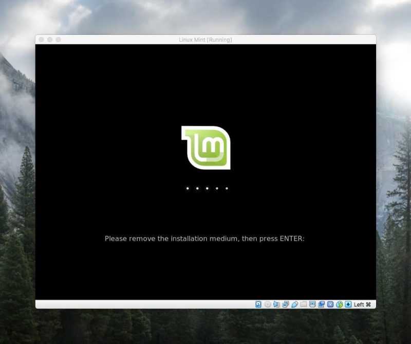 Экран загрузки Linux Mint