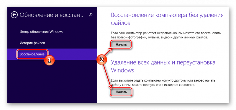 Восстановление компьютера Windows 8